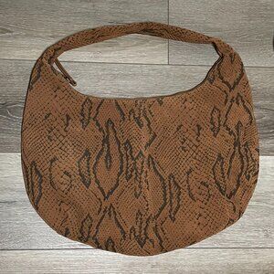 Universal Thread Snake Print Soft Hobo Handbag Purse with Zipper & Inner Pockets